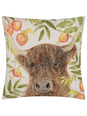 Evans Lichfield Natural Grove Highland Cow Cushion - Image 2 of 4