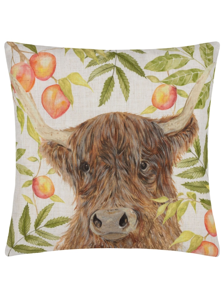 Evans Lichfield Natural Grove Highland Cow Cushion - Image 2 of 4