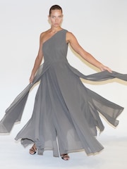 Braun - Religion One-Shoulder-Maxikleid - Bild 1 von 7