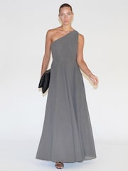 Braun - Religion One-Shoulder-Maxikleid - Bild 2 von 7