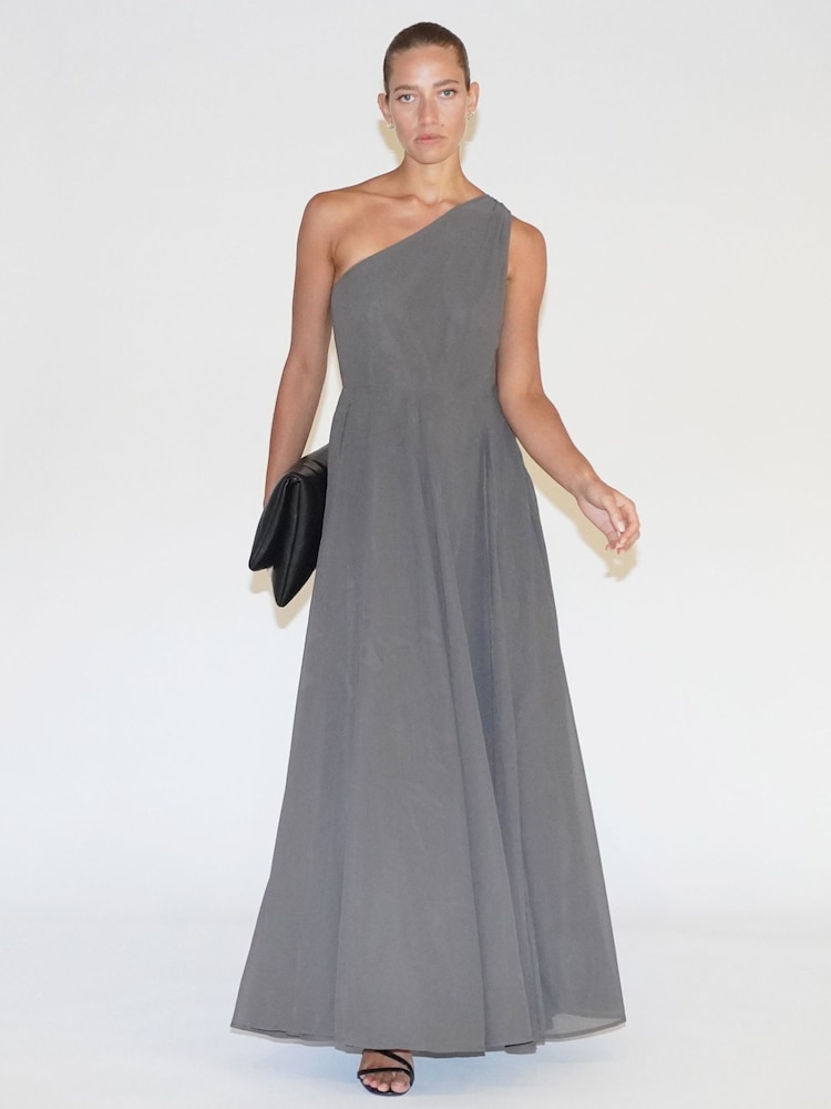 Braun - Religion One-Shoulder-Maxikleid - Bild 2 von 7