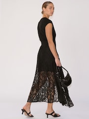 Religion Black Lace Lily Dress With Handkerchief Hem And Cap Sleeves - Image 4 of 6