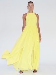 Religion Yellow Dusk Halter Neck Maxi Dress With Full Skirt - Image 2 of 6