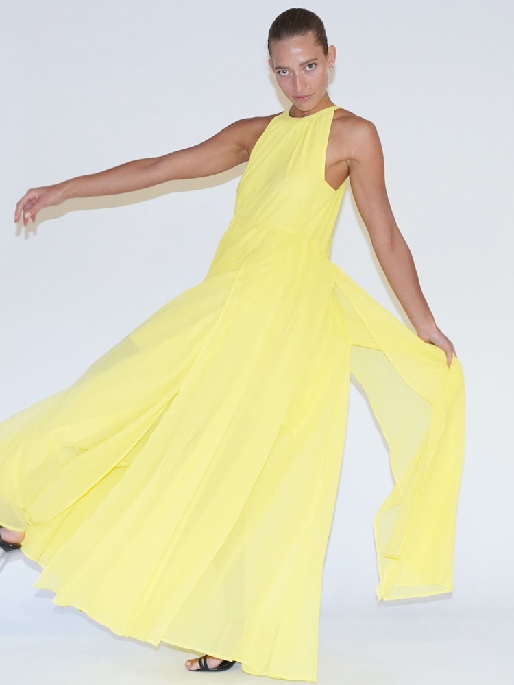 Religion Yellow Dusk Halter Neck Maxi Dress With Full Skirt - Image 5 of 6