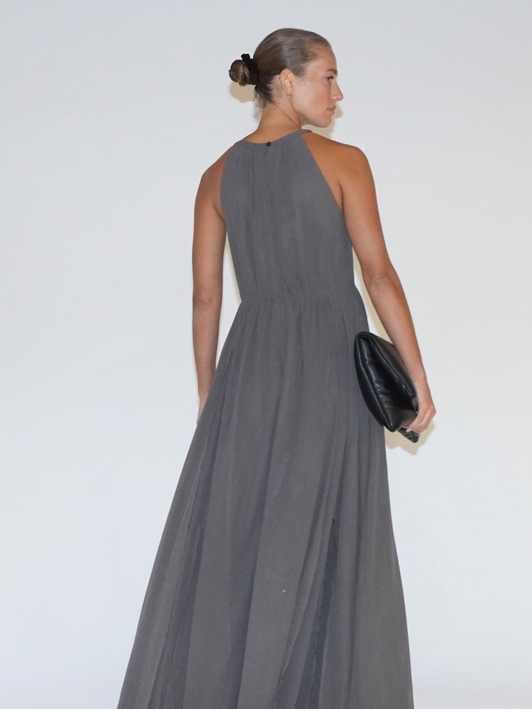 Religion Grey Dusk Halter Neck Maxi Dress With Full Skirt - Image 2 of 7 Religion Grey Dusk Halter Neck Maxi Dress With Full Skirt - Image 2 of 7