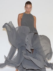 Religion Grey Dusk Halter Neck Maxi Dress With Full Skirt - Image 4 of 7