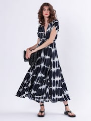 Religion Blue Delight Wrap Dress With Full Skirt - Image 3 of 7