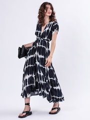 Religion Blue Delight Wrap Dress With Full Skirt - Image 5 of 7