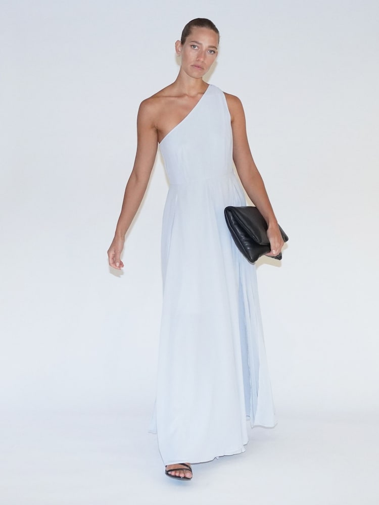 Religion Grey One Shoulder Maxi Dress With Full Skirt - Image 1 of 7