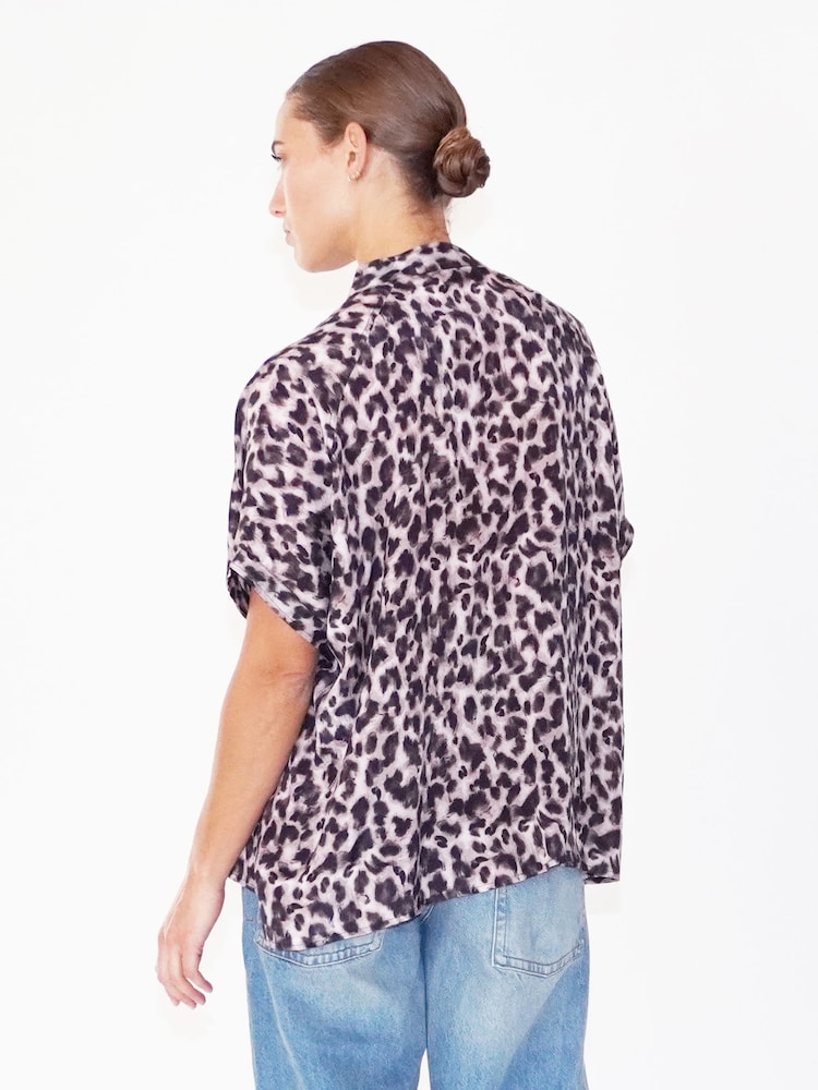 Religion Natural Oversized Blouse in Dip Dye With Tie Neck - Image 2 of 6
