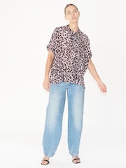 Religion Natural Oversized Blouse in Dip Dye With Tie Neck - Image 3 of 6