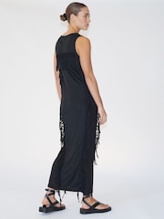 Religion Black Flourish Maxi Jersey Dress With Knots And Tassles - Image 3 of 6