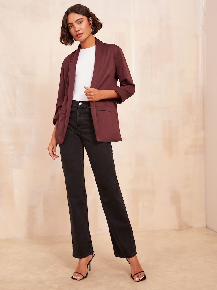 Lila - Friends Like These Verschlussloser Jacquard-Blazer aus Ponte - Bild 1 von 1 Lila - Friends Like These Verschlussloser Jacquard-Blazer aus Ponte - Bild 1 von 1