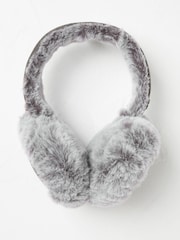 FatFace Charcoal Grey Fluffy Earmuffs - Image 1 of 2