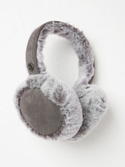 FatFace Charcoal Grey Fluffy Earmuffs - Image 2 of 2