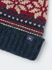 FatFace Navy Fairisle Pattern Beanie - Image 3 of 3