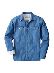 Joe Browns Blue Yardline Stripe Denim Shirt - Image 5 of 6