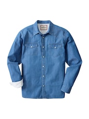Joe Browns Blue Yardline Stripe Denim Shirt - Image 6 of 6