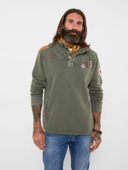Joe Browns Green Badged And Customised Funnel Sweat Top - Image 1 of 5