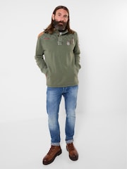 Joe Browns Green Badged And Customised Funnel Sweat Top - Image 3 of 5