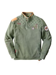 Joe Browns Green Badged And Customised Funnel Sweat Top - Image 5 of 5