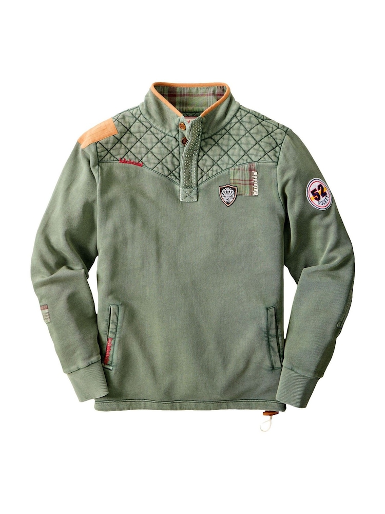 Joe Browns Green Badged And Customised Funnel Sweat Top - Image 5 of 5 Joe Browns Green Badged And Customised Funnel Sweat Top - Image 5 of 5