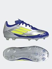 adidas Grey F50 League Fg/MG J Messi Football Boots - Image 4 of 9