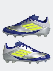 adidas Grey F50 League Fg/MG J Messi Football Boots - Image 5 of 9