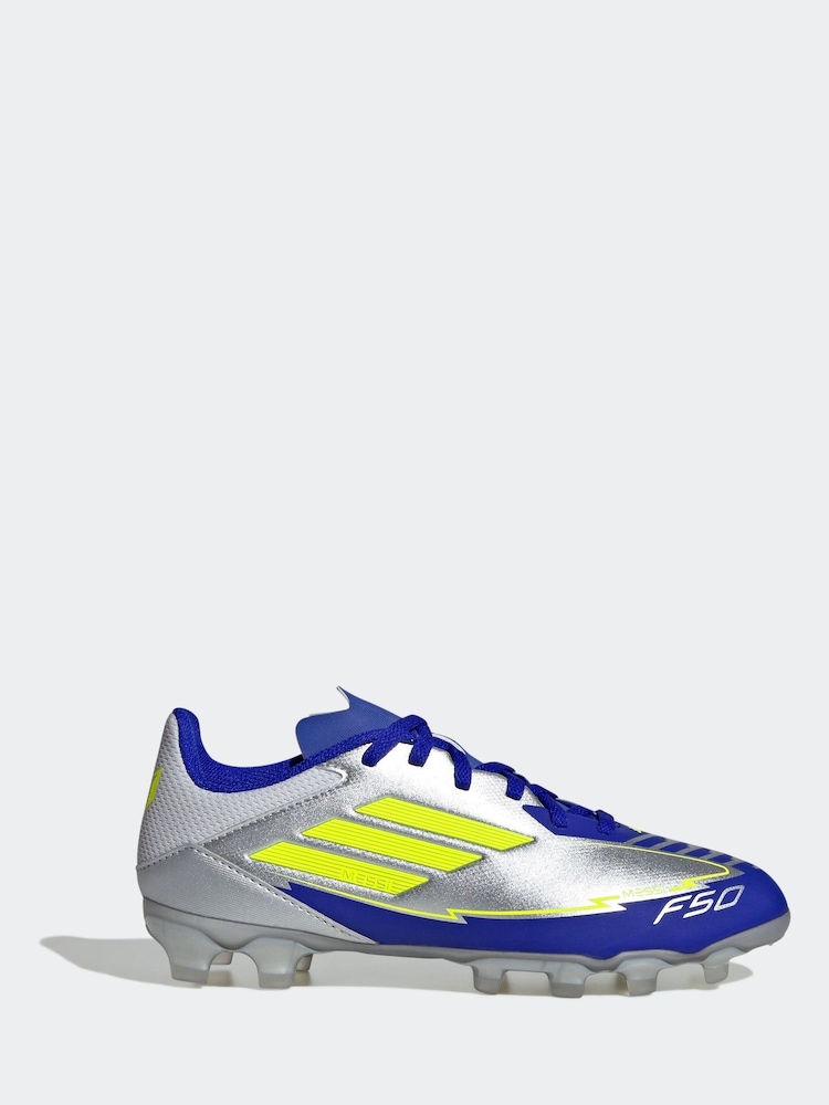 adidas Grey F50 League MG J Messi Football Boots - Image 2 of 9