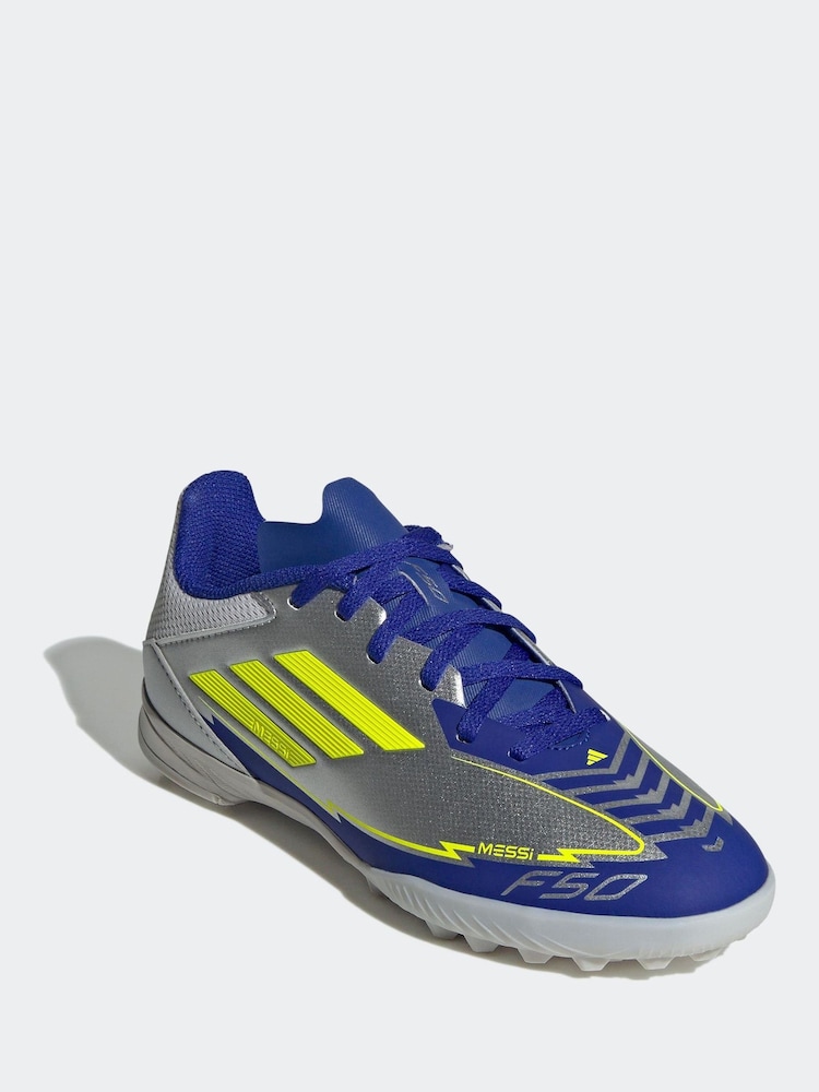adidas Grey F50 League Tf J Messi Football Boots - Image 1 of 9