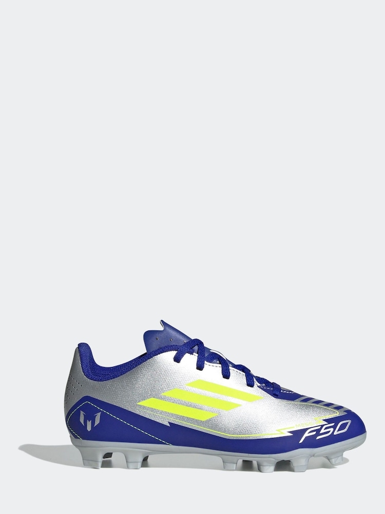 adidas Grey F50 Club Fg/MG J Messi Football Boots - Image 1 of 9