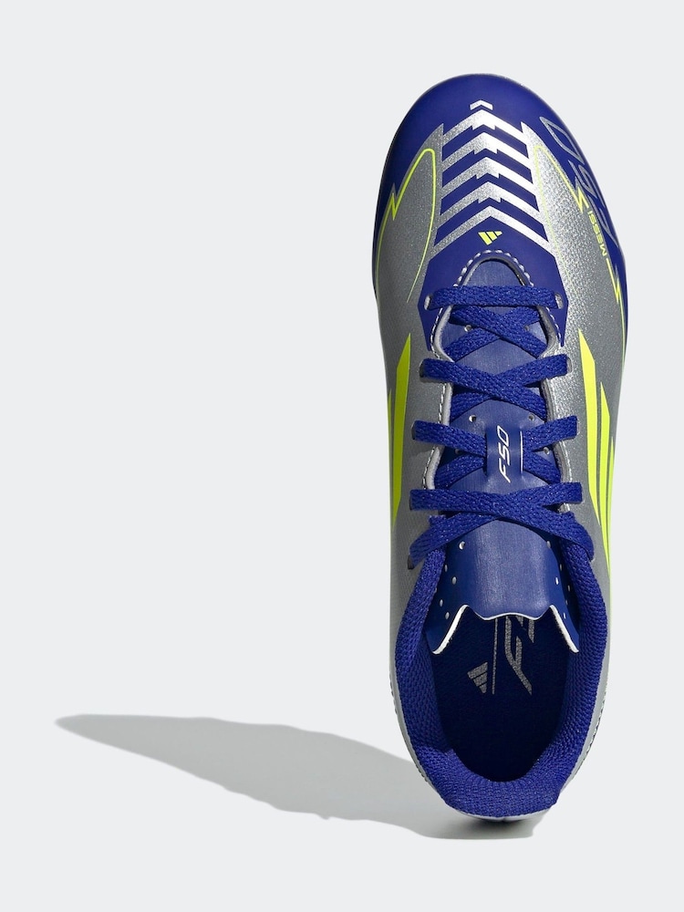 adidas Grey F50 Club Fg/MG J Messi Football Boots - Image 6 of 9