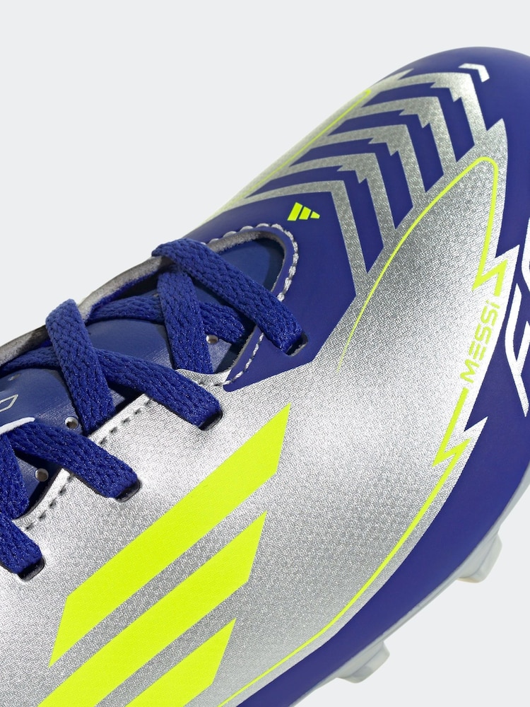 adidas Grey F50 Club Fg/MG J Messi Football Boots - Image 8 of 9
