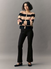 Noir - habillé Ponte Flared Leg Pantalons - Image 1 of 8