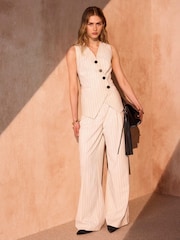 Mint Velvet Pinstripe Wide Leg Trousers - Εικόνα 1 από 7