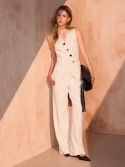 Mint Velvet Pinstripe Wide Leg Trousers - Εικόνα 3 από 7