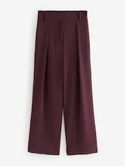 Burgundy Red Elastic Back Wide Leg Trousers - Image 6 of 8