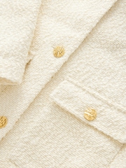 Cream Collarless Textured Boucle Jacket - Image 8 of 8