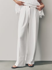 Blanc - Pantalon large à dos élastique - Image 2 of 7