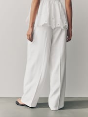 Blanc - Pantalon large à dos élastique - Image 3 of 7