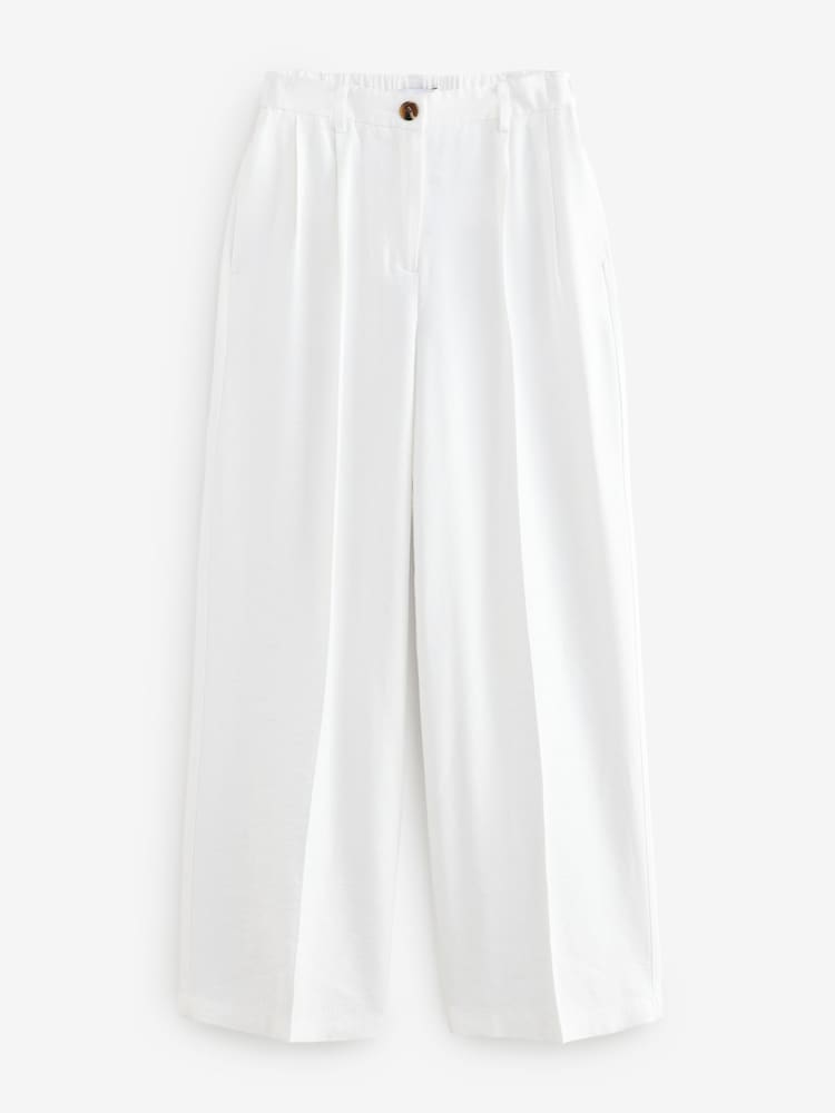 Blanc - Pantalon large à dos élastique - Image 5 of 7