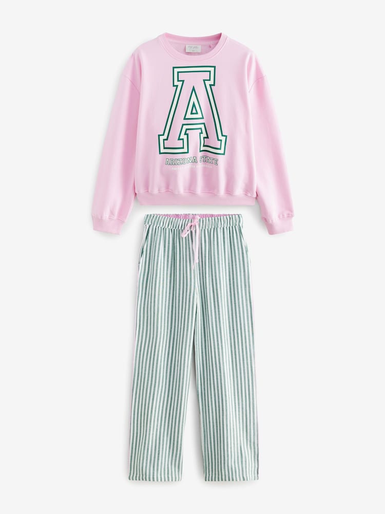 Green/Pink Arizona Sweat and Flannel Pyjamas - Image 2 of 6