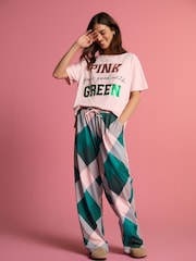 Pink Wicked Slogan 100% Cotton Short Sleeve Pyjamas - Image 3 of 5