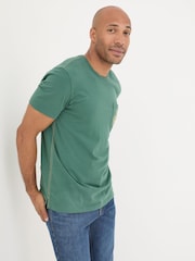 FatFace Dark Green All Good In The Pud 100% Cotton T-Shirt - Image 2 of 5