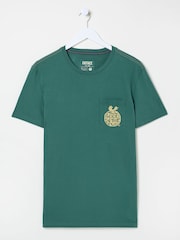 FatFace Dark Green All Good In The Pud 100% Cotton T-Shirt - Image 5 of 5