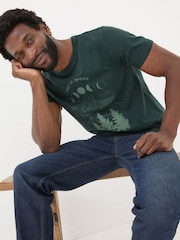 FatFace Dark Teal Dark Skies Out Of Office T-Shirt - Image 3 of 7