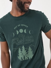 FatFace Dark Teal Dark Skies Out Of Office T-Shirt - Image 4 of 7