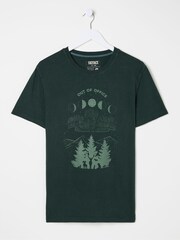 FatFace Dark Teal Dark Skies Out Of Office T-Shirt - Image 7 of 7