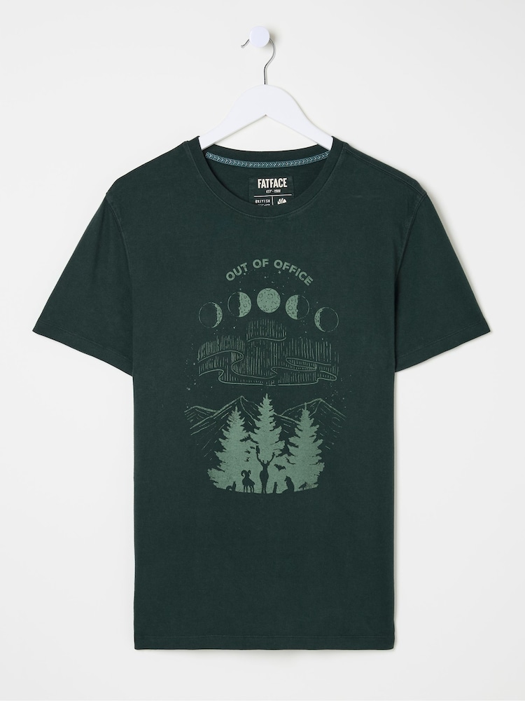 FatFace Dark Teal Dark Skies Out Of Office T-Shirt - Image 7 of 7