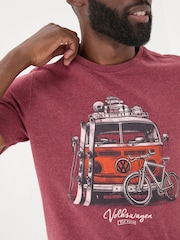 FatFace Dark Red VW Camper T-Shirt - Image 4 of 6